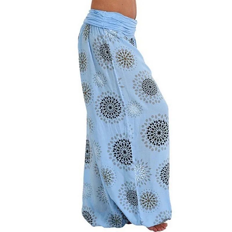 Women's Fashion Hot Selling Long Pants Harlan Casual PantsDigital Printing Long Wide Leg Pants Women's Yoga Long Pants