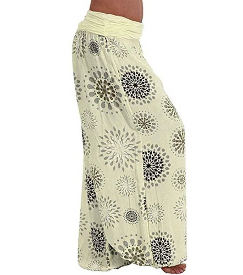 Women's Fashion Hot Selling Long Pants Harlan Casual PantsDigital Printing Long Wide Leg Pants Women's Yoga Long Pants