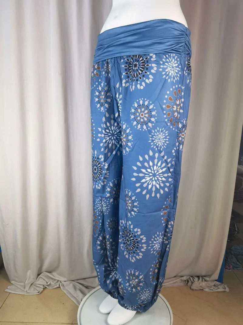 Women's Fashion Hot Selling Long Pants Harlan Casual PantsDigital Printing Long Wide Leg Pants Women's Yoga Long Pants
