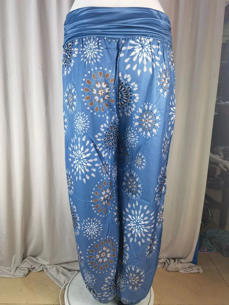 Women's Fashion Hot Selling Long Pants Harlan Casual PantsDigital Printing Long Wide Leg Pants Women's Yoga Long Pants
