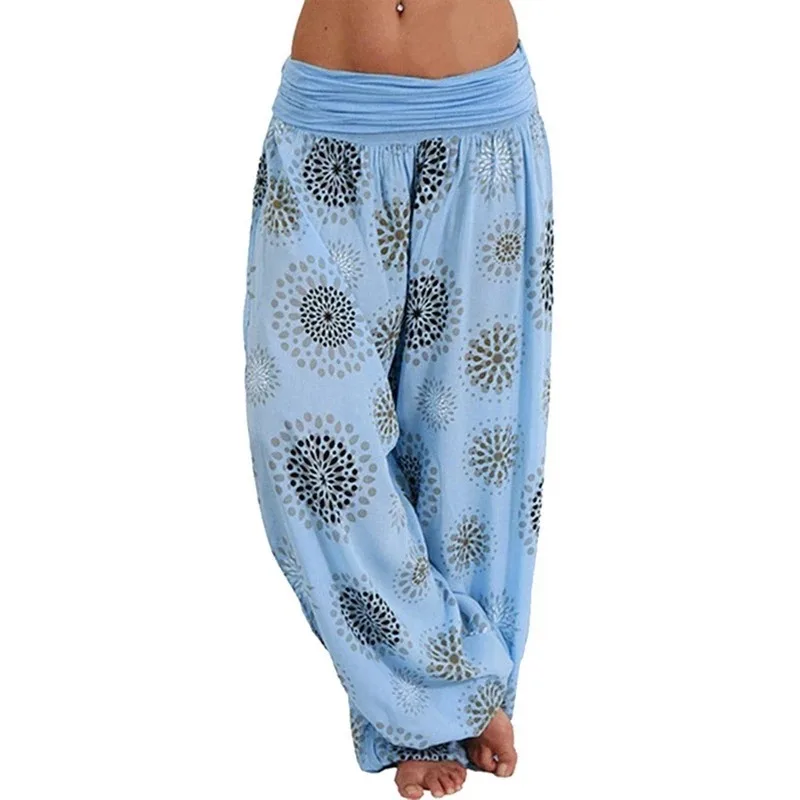 Women's Fashion Hot Selling Long Pants Harlan Casual PantsDigital Printing Long Wide Leg Pants Women's Yoga Long Pants