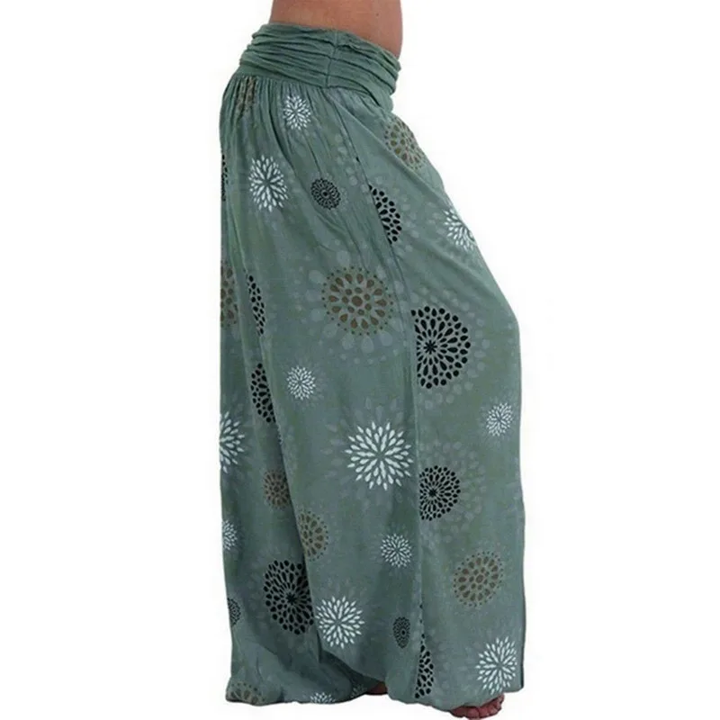 Women's Fashion Hot Selling Long Pants Harlan Casual PantsDigital Printing Long Wide Leg Pants Women's Yoga Long Pants