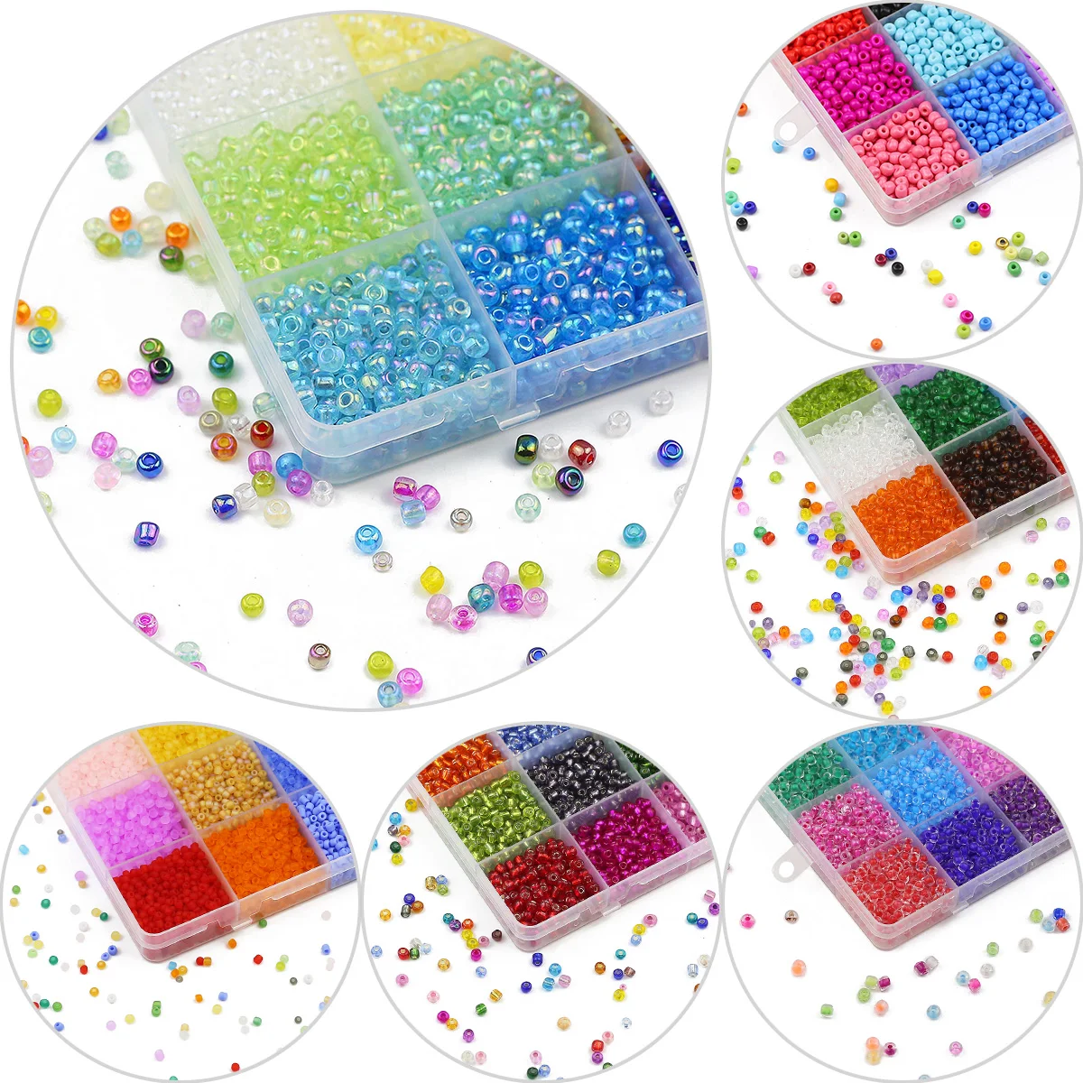 15 Grids Set Box 2 3 4mm Millet Beads Glass Loose Beads For Jewelry Making Diy Bracelets Necklace Hand Woven Decorative Supplies