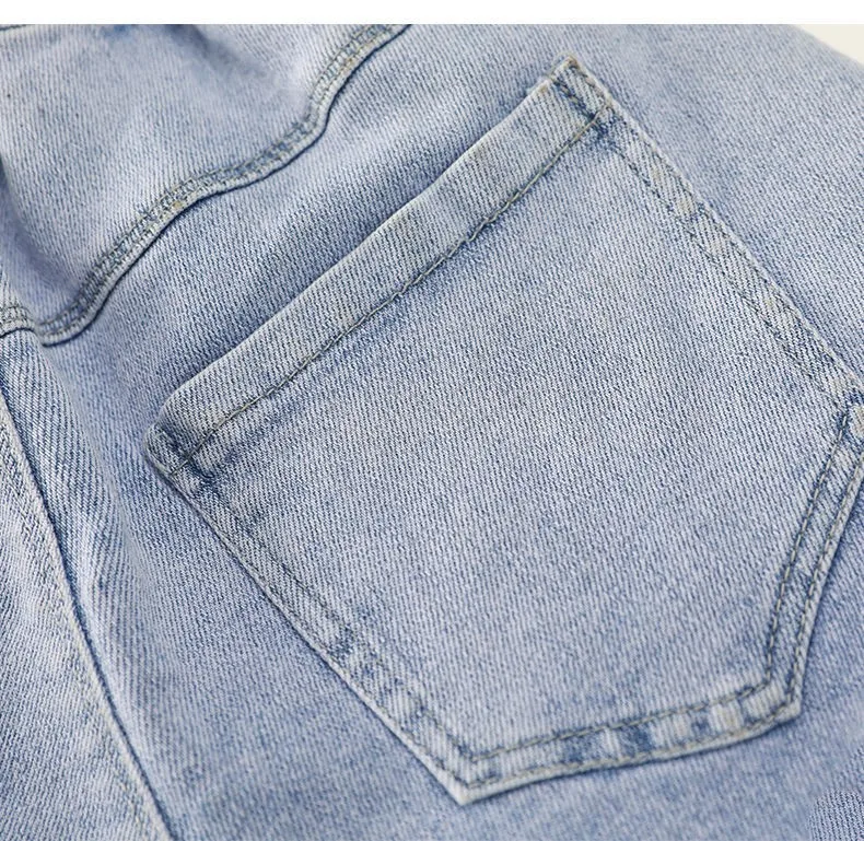 Baby Girl's Summer Cotton Denim Shorts Pants Toddler Kids Cute Swan Flower Soft Jeans for Teenager Girls Children Clothing