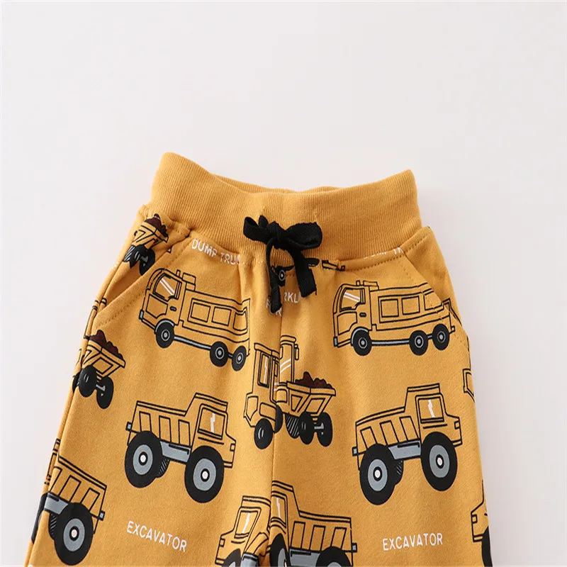 Jumping Meters 2-7T Cars Print  Boys Trousers Pants For Autumn Winter Cartoon Full Length Fashion Baby Sweatpants
