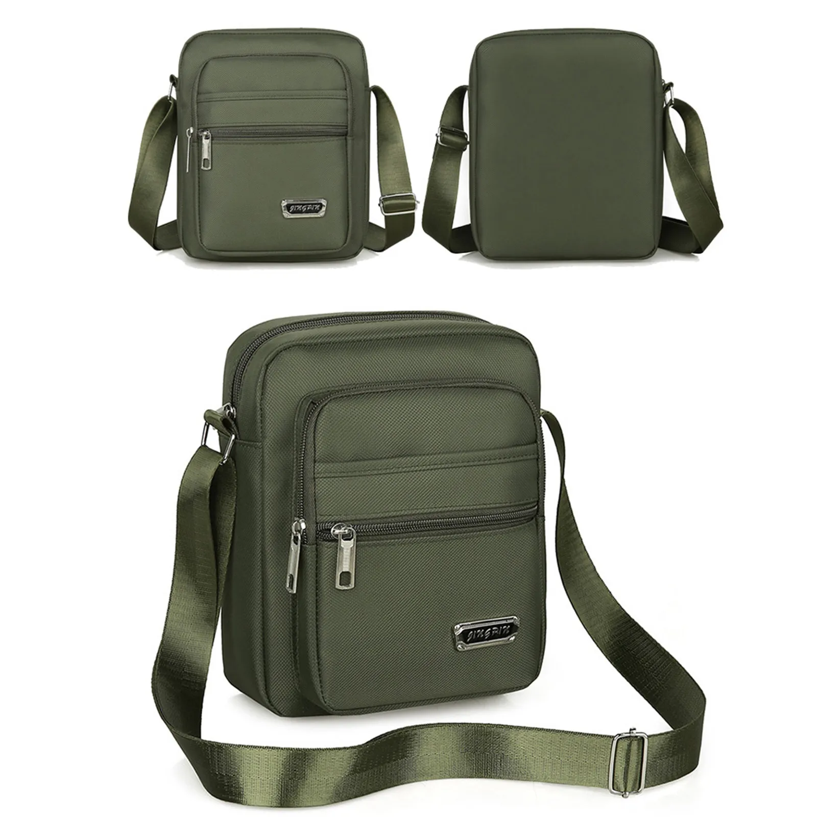 Men's Handbag Shoulder Messenger Bags Casual Canvas Travel Bag Waist Bag Multifunctional Waterproof Business Storage Bag Solid