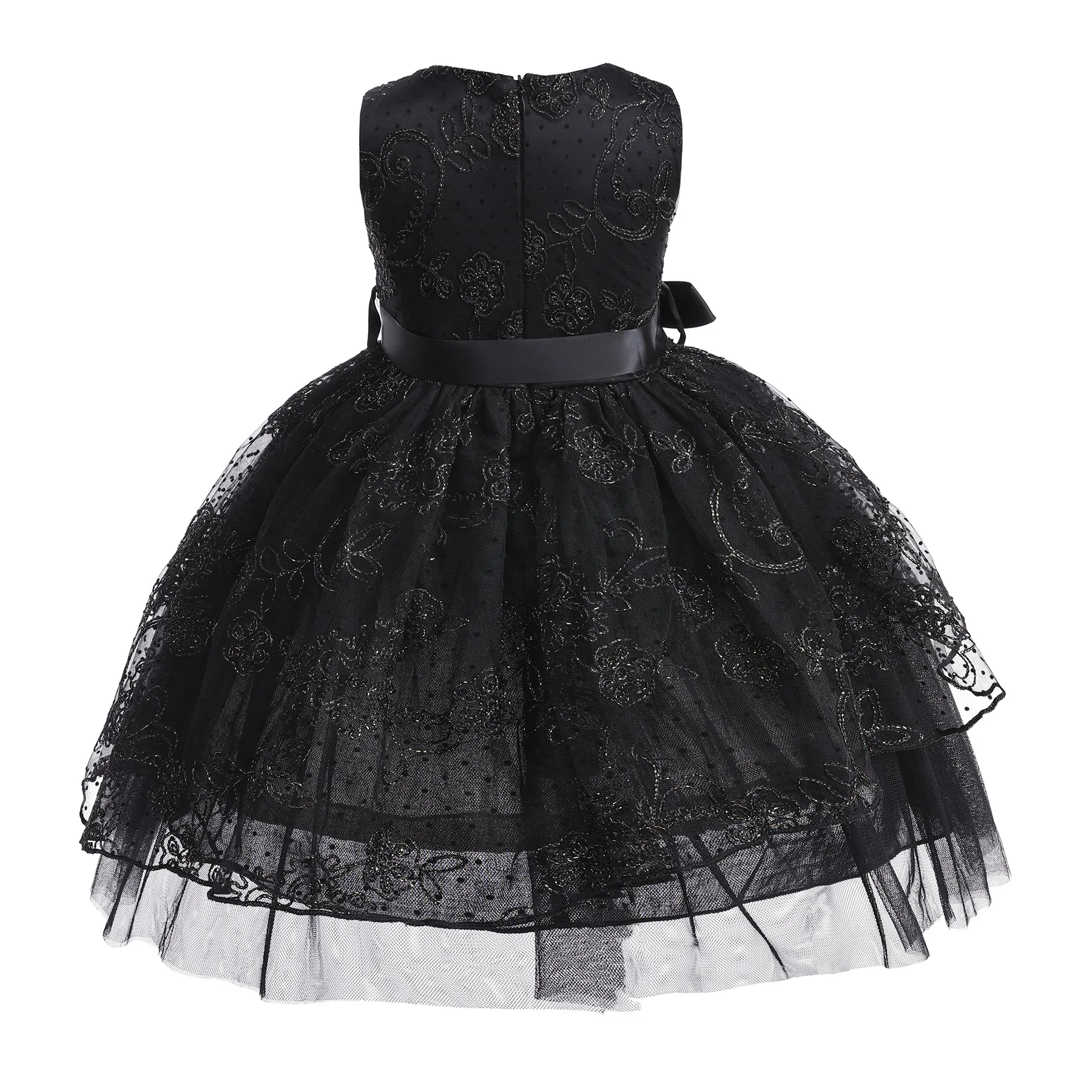 Girls New Wednesday Black Lace Hollow Sleeveless Gothic Mesh Dress Halloween Christmas Makeup Ball Cosplay Dress