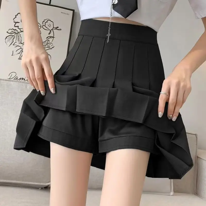 Women's Pleated Skirts Summer High Waist Zipper Dancing Skirt Y2k JK Sweet Girl Mini Skirts Black Student A Line Shorts Fashion