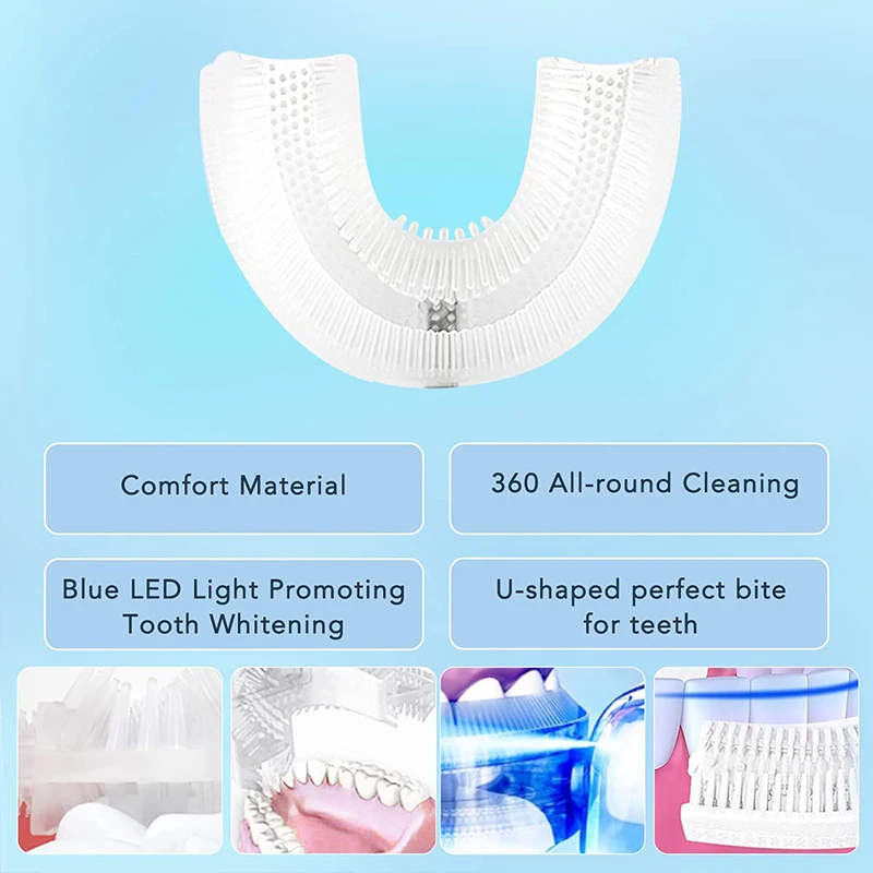 Hot Selling Portable Oral Care U-Shaped Electric Toothbrush 360 Degree U-Shaped Automatic Electric Toothbrush
