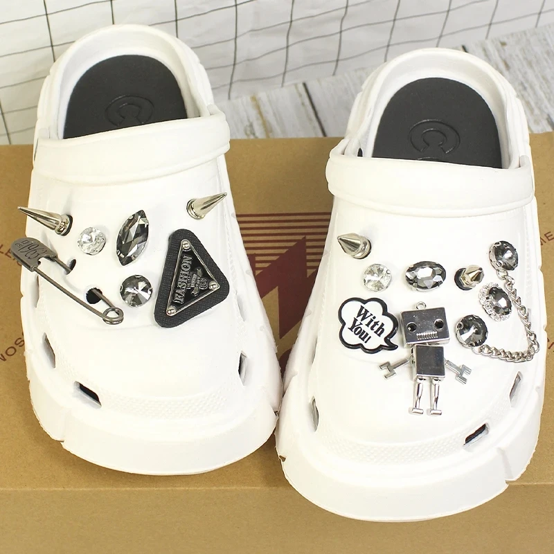 6cm DIY Platform Slippers Summer Women's Sandals Wedges Ladies Outdoor Clogs Thick Street Beach Slides Girls Garden Shoes