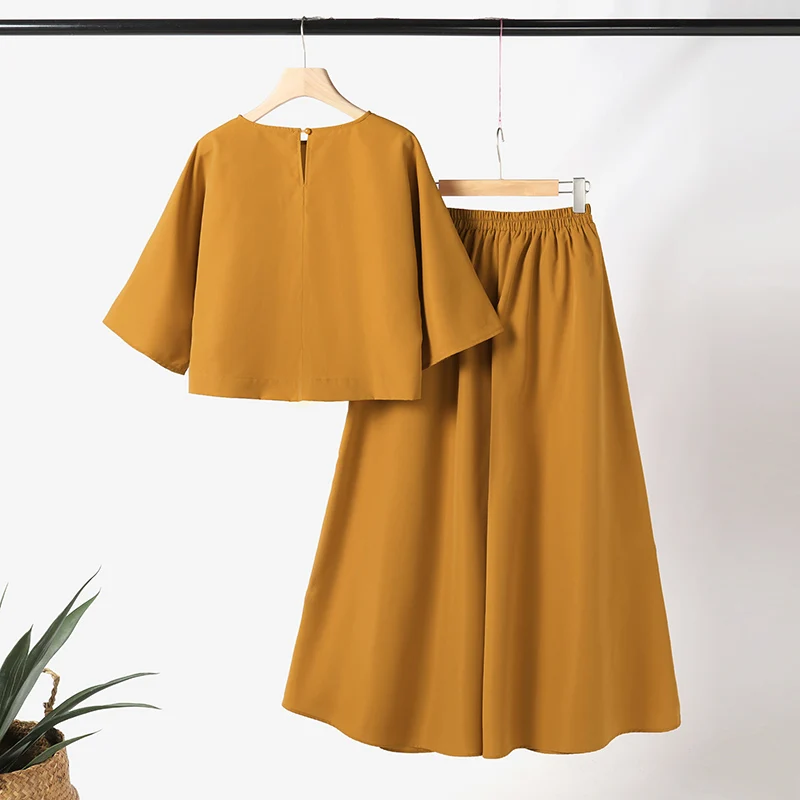 Fashion Summer 3/4 Sleeve Blouse Trousers Suits ZANZEA Stylish Women Wide Leg Pants Sets 2PCS Casual Outifits Work OL Tracksuit