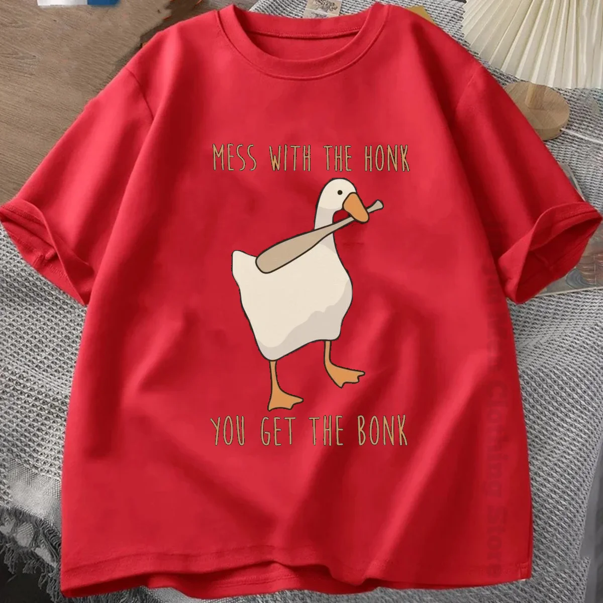 Summer Fashion Men TShirts Funny Untitled Goose Game Tops Men Women Cotton Loose Tee Mess With The Honk You Get The Bonk T-shirt