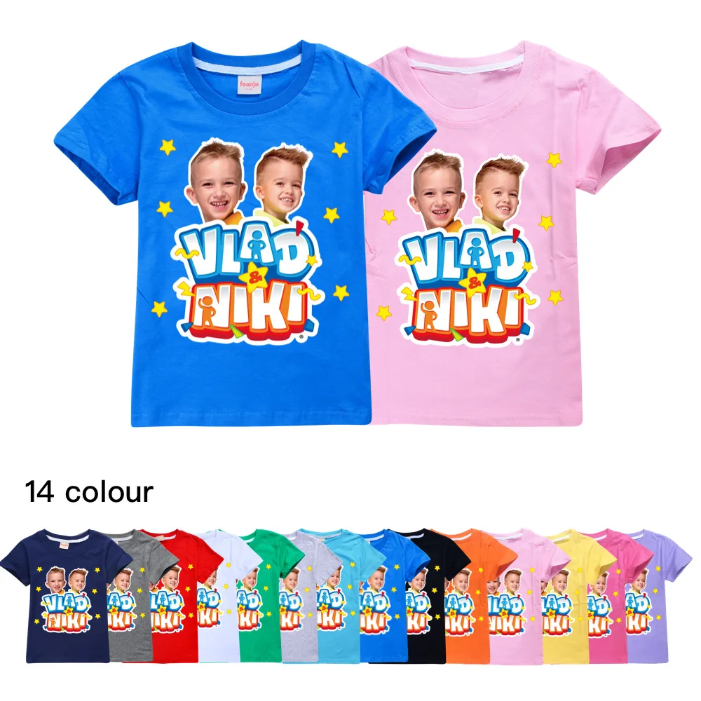 Children Cute Vlad Niki Clothes Kids Summer Fashion T-shirt Baby Boys Cartoon Tshirts Toddler Girls Short Sleeve Casual Tops