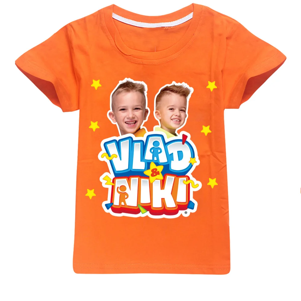 Children Cute Vlad Niki Clothes Kids Summer Fashion T-shirt Baby Boys Cartoon Tshirts Toddler Girls Short Sleeve Casual Tops
