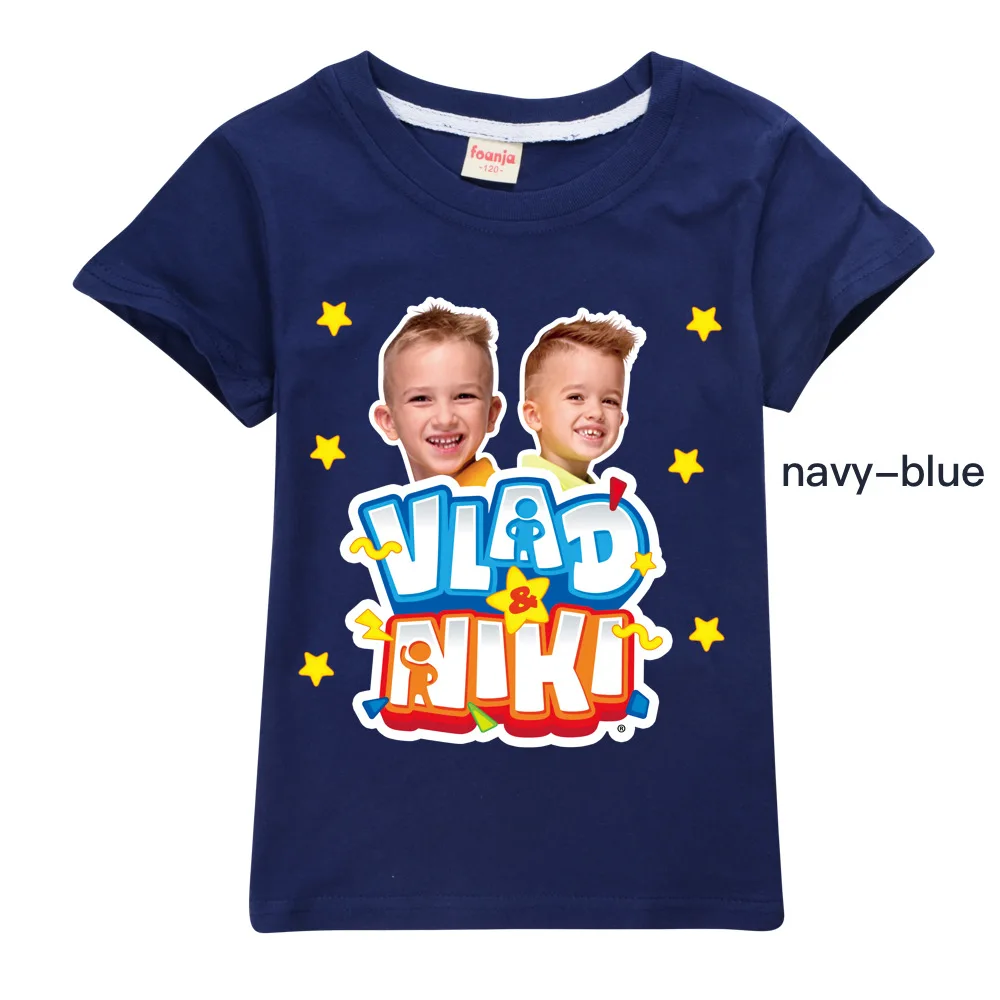 Children Cute Vlad Niki Clothes Kids Summer Fashion T-shirt Baby Boys Cartoon Tshirts Toddler Girls Short Sleeve Casual Tops