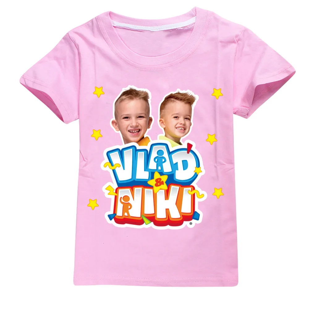 Children Cute Vlad Niki Clothes Kids Summer Fashion T-shirt Baby Boys Cartoon Tshirts Toddler Girls Short Sleeve Casual Tops