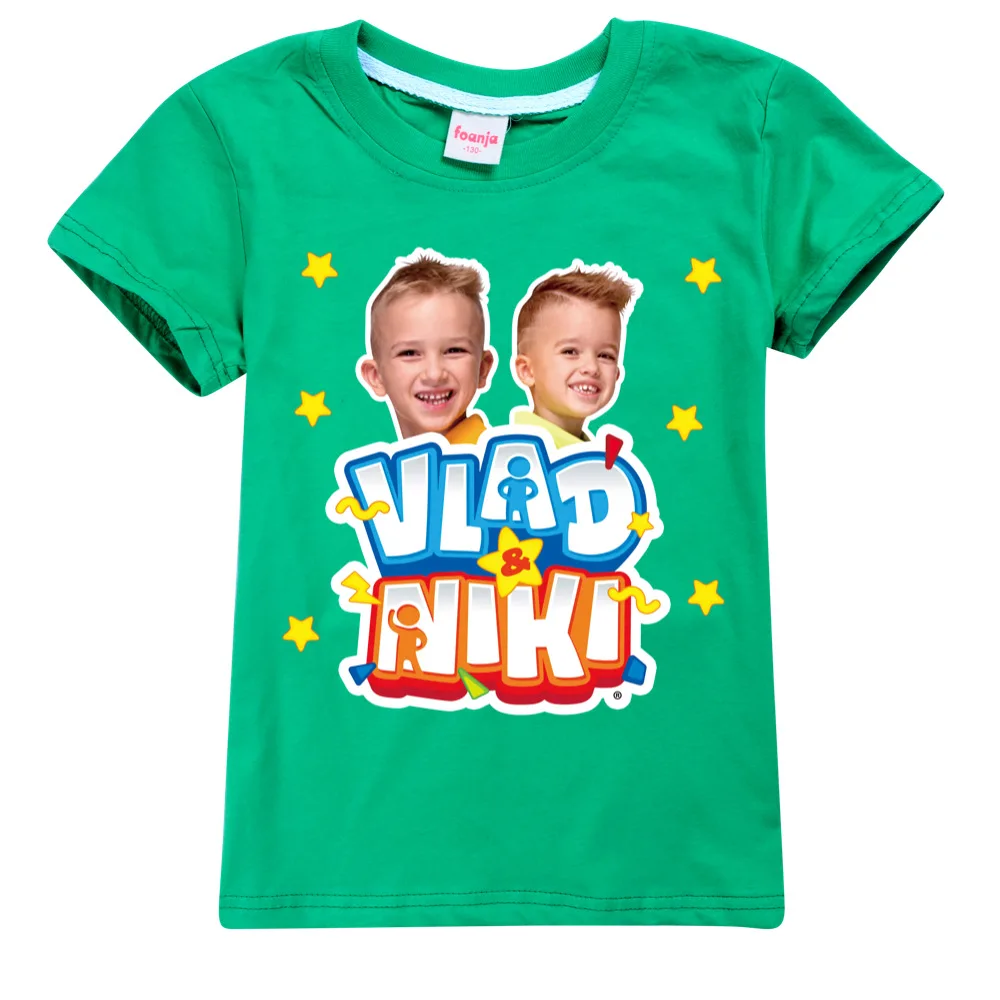 Children Cute Vlad Niki Clothes Kids Summer Fashion T-shirt Baby Boys Cartoon Tshirts Toddler Girls Short Sleeve Casual Tops