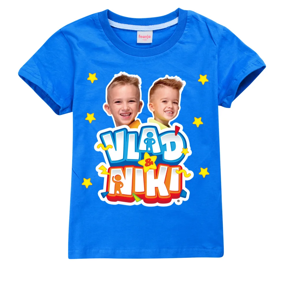 Children Cute Vlad Niki Clothes Kids Summer Fashion T-shirt Baby Boys Cartoon Tshirts Toddler Girls Short Sleeve Casual Tops