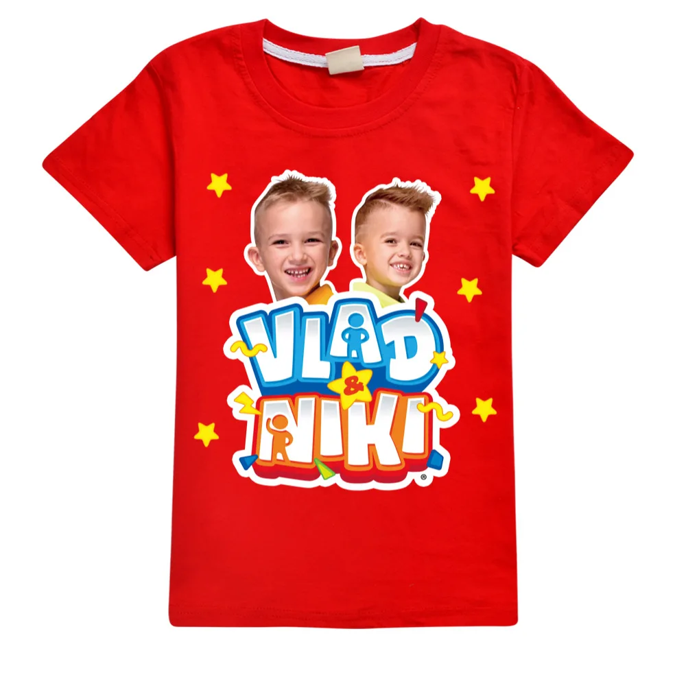 Children Cute Vlad Niki Clothes Kids Summer Fashion T-shirt Baby Boys Cartoon Tshirts Toddler Girls Short Sleeve Casual Tops