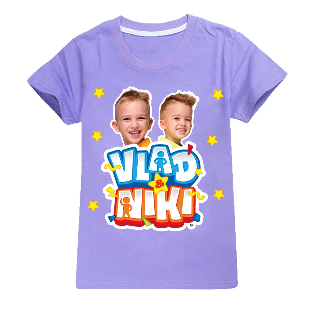 Children Cute Vlad Niki Clothes Kids Summer Fashion T-shirt Baby Boys Cartoon Tshirts Toddler Girls Short Sleeve Casual Tops