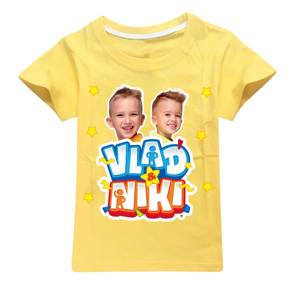 Children Cute Vlad Niki Clothes Kids Summer Fashion T-shirt Baby Boys Cartoon Tshirts Toddler Girls Short Sleeve Casual Tops