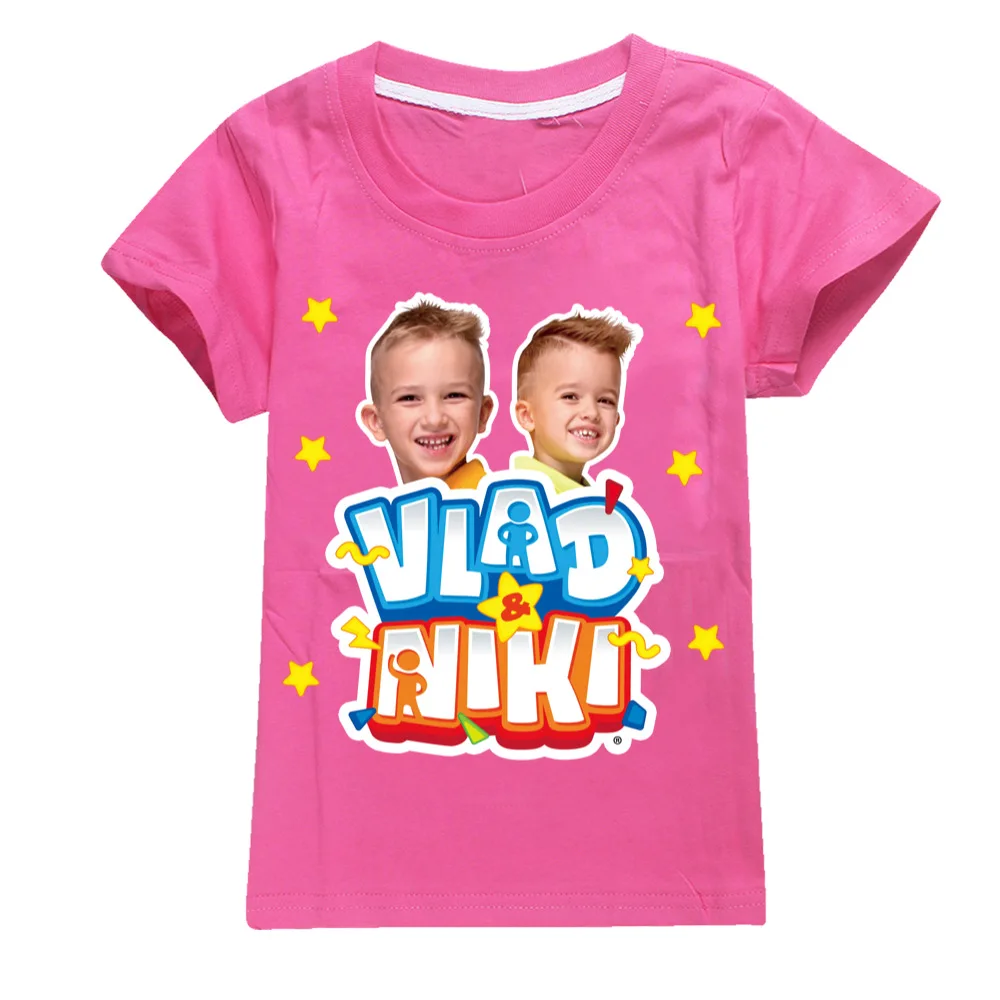 Children Cute Vlad Niki Clothes Kids Summer Fashion T-shirt Baby Boys Cartoon Tshirts Toddler Girls Short Sleeve Casual Tops