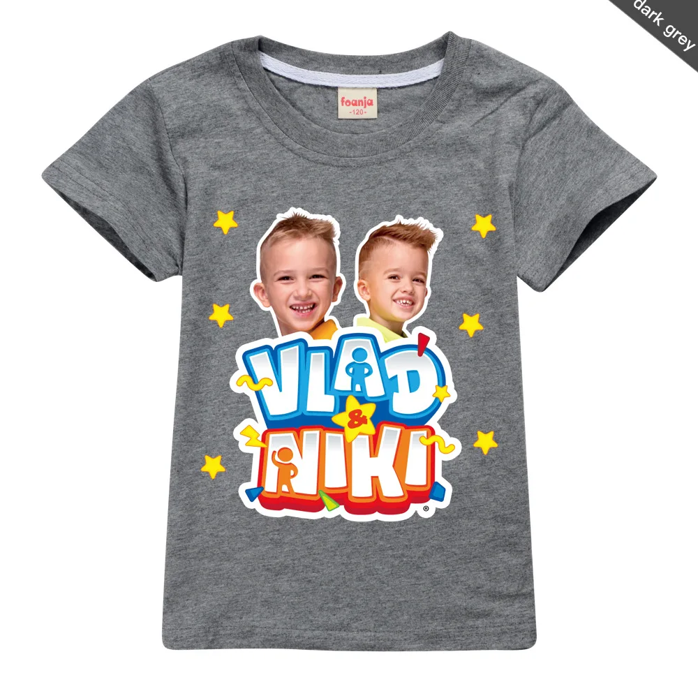 Children Cute Vlad Niki Clothes Kids Summer Fashion T-shirt Baby Boys Cartoon Tshirts Toddler Girls Short Sleeve Casual Tops
