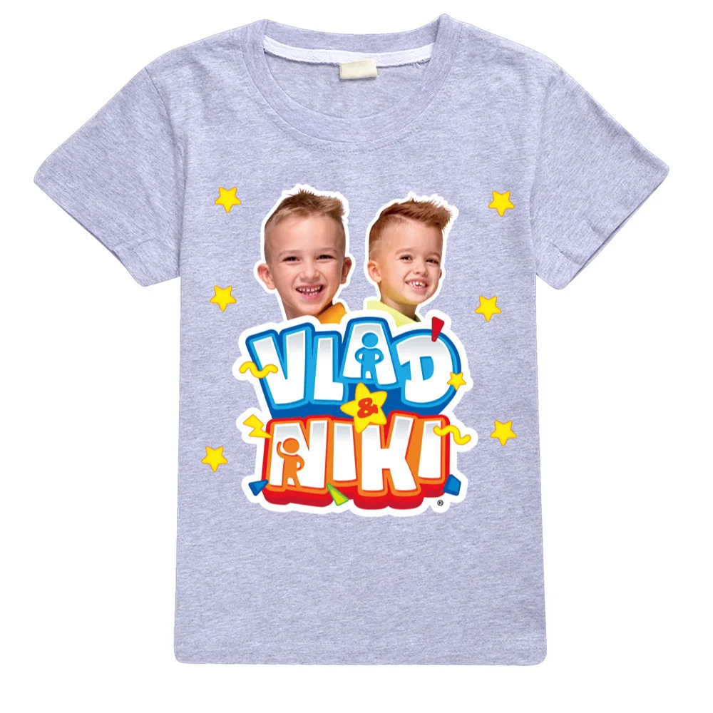 Children Cute Vlad Niki Clothes Kids Summer Fashion T-shirt Baby Boys Cartoon Tshirts Toddler Girls Short Sleeve Casual Tops