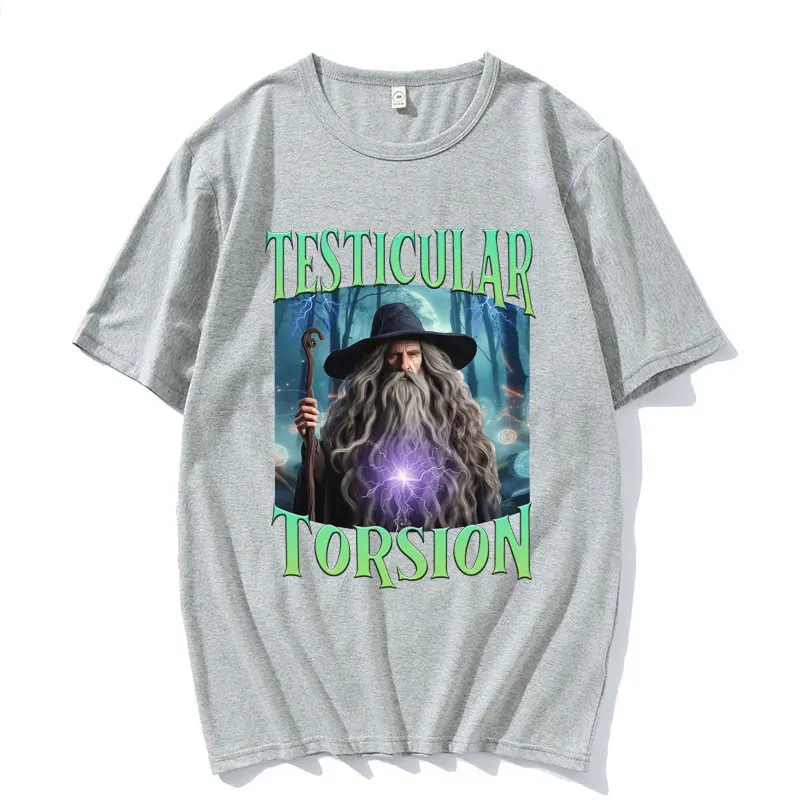 Shadow Wizard Funny T Shirt Testicular Torsion Meme Graphic Tee Shirt Men Women Retro Gothic Oversized Short Sleeve T-shirt Tops