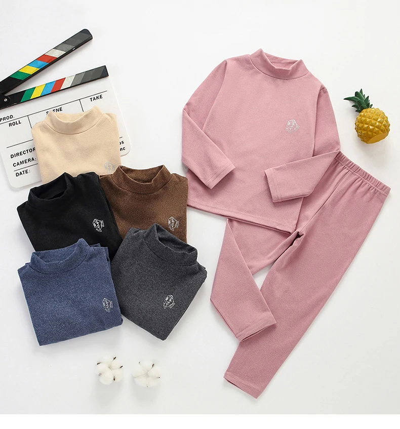 3-14 Years Kids Clothing Sets Autumn Winter Thermal Underwear Suit Girls Boys Pajama Sets Teens Clothes No Trace Warm Sleepwear