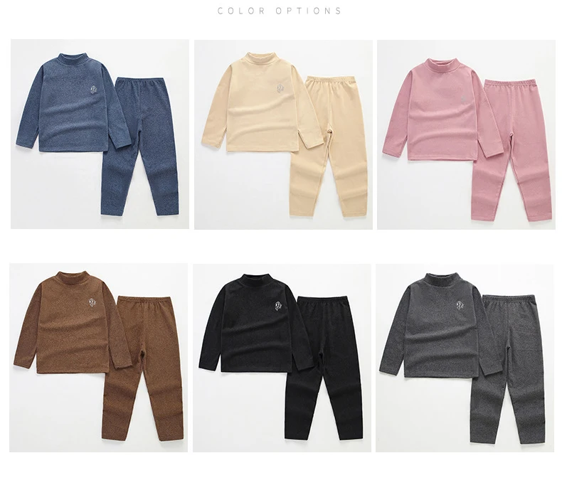 3-14 Years Kids Clothing Sets Autumn Winter Thermal Underwear Suit Girls Boys Pajama Sets Teens Clothes No Trace Warm Sleepwear