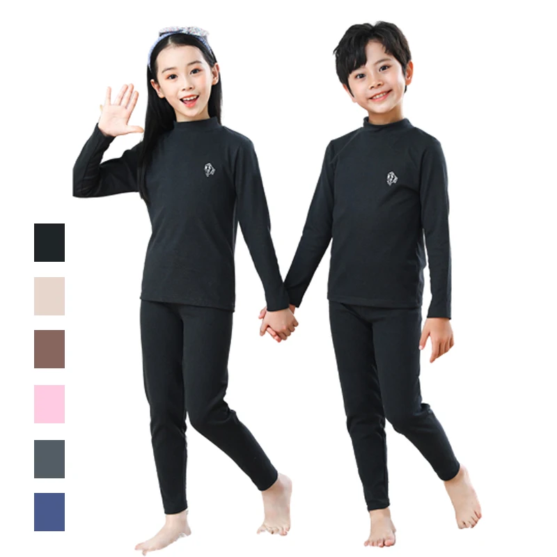 3-14 Years Kids Clothing Sets Autumn Winter Thermal Underwear Suit Girls Boys Pajama Sets Teens Clothes No Trace Warm Sleepwear