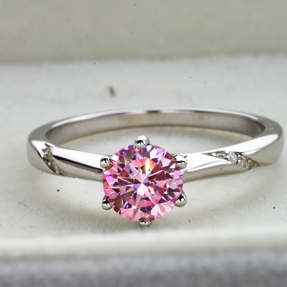 JoyceJelly S925 Ring With 1CT D Color Moissanite Diamond Female Classical Sterling Silver 925 Jewelry For Wedding Engagement