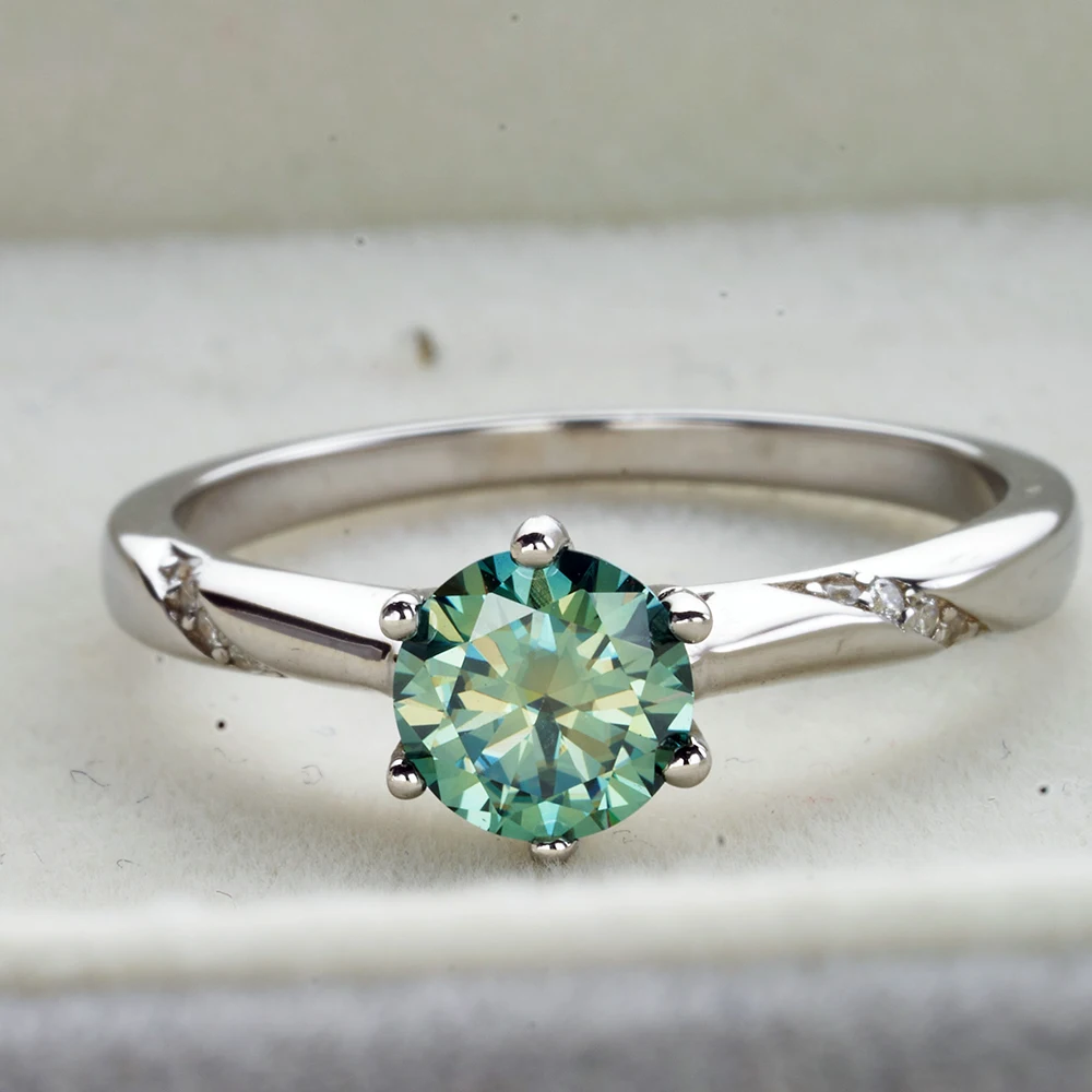 JoyceJelly S925 Ring With 1CT D Color Moissanite Diamond Female Classical Sterling Silver 925 Jewelry For Wedding Engagement