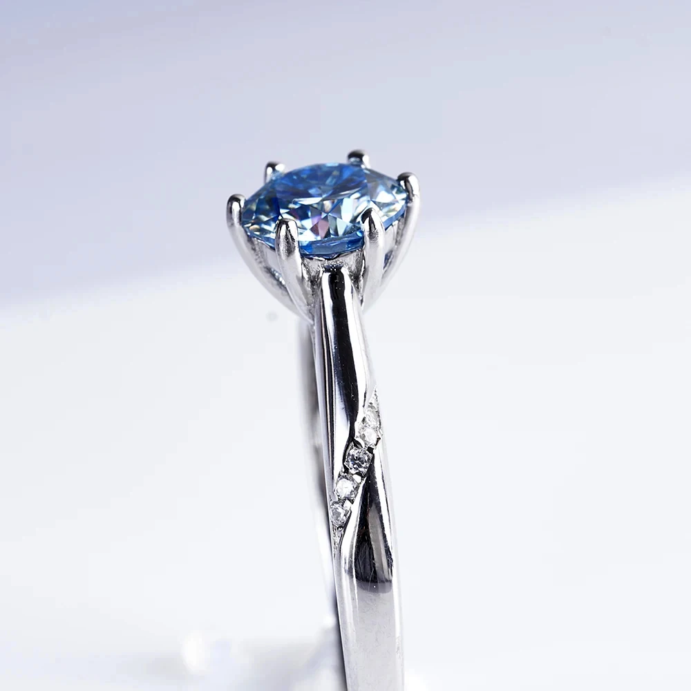 JoyceJelly S925 Ring With 1CT D Color Moissanite Diamond Female Classical Sterling Silver 925 Jewelry For Wedding Engagement