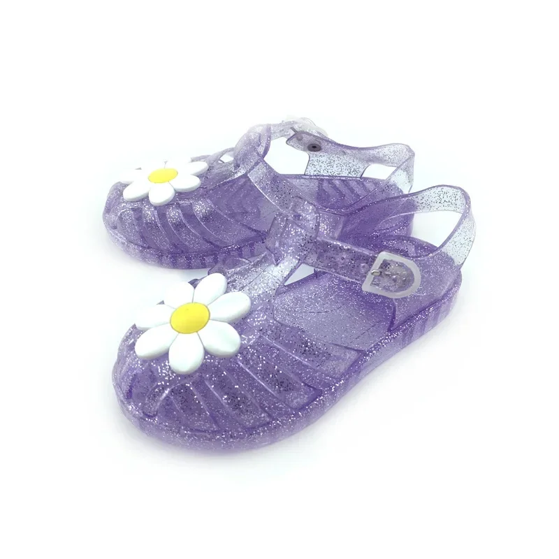 Girls Sandals Summer Child Shoes Baotou Model Breathable Flower Figure Toddler Casual Sandals Outdoor Walking Kids Flat Shoes