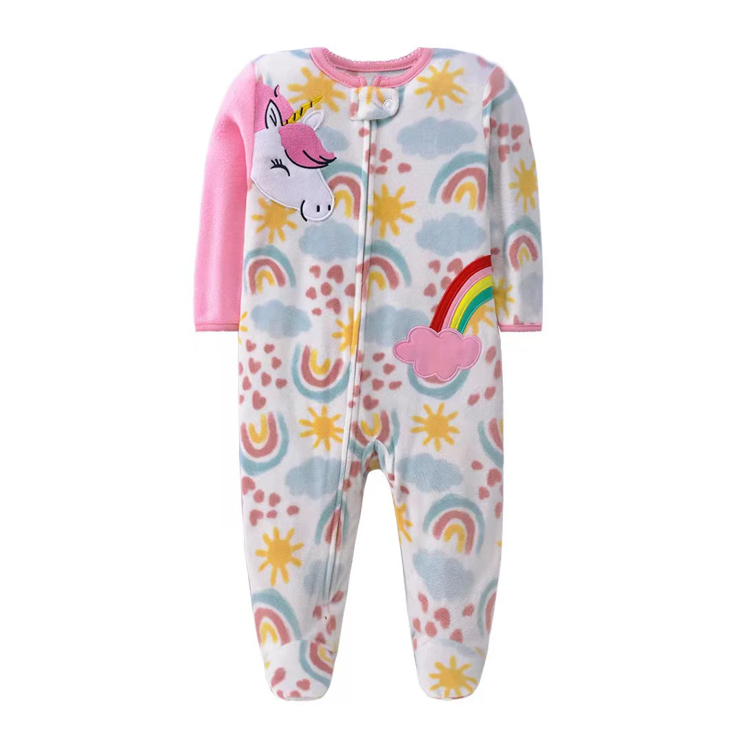 Baby Rompers Spring Autumn Clothes Zipper Fleece Boy Girl Pajamas Newborn Outfit Animal Jumpsuit Infants Clothing 0 -12 Months