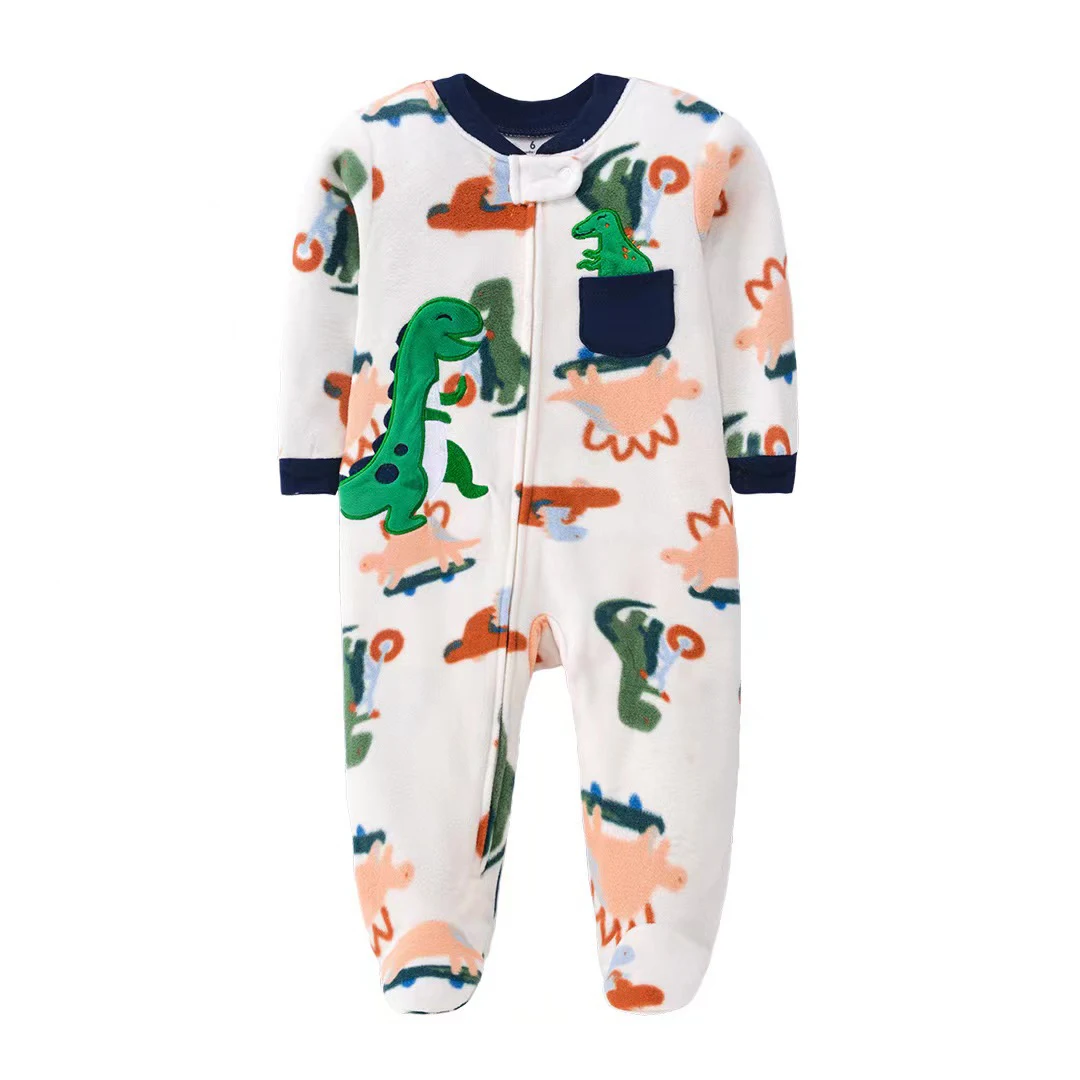Baby Rompers Spring Autumn Clothes Zipper Fleece Boy Girl Pajamas Newborn Outfit Animal Jumpsuit Infants Clothing 0 -12 Months