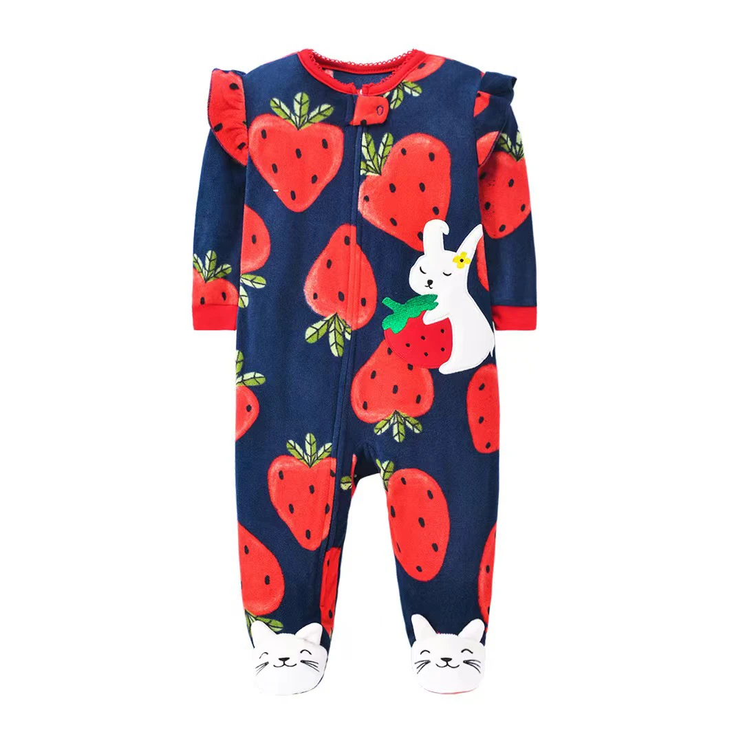 Baby Rompers Spring Autumn Clothes Zipper Fleece Boy Girl Pajamas Newborn Outfit Animal Jumpsuit Infants Clothing 0 -12 Months