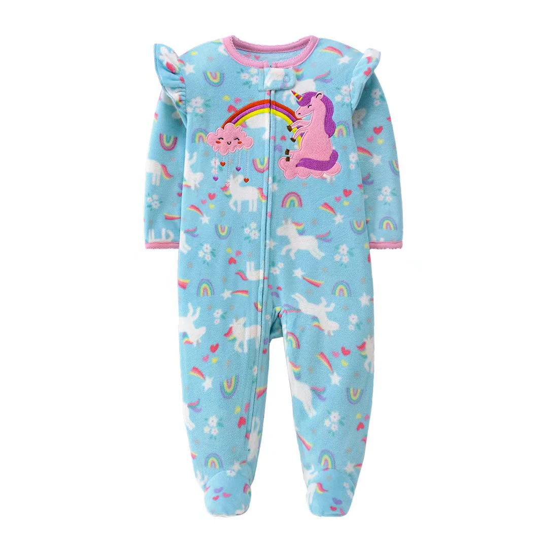 Baby Rompers Spring Autumn Clothes Zipper Fleece Boy Girl Pajamas Newborn Outfit Animal Jumpsuit Infants Clothing 0 -12 Months