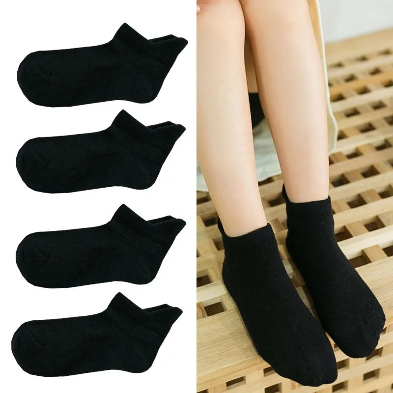 4 Pairs/lot Children's Socks Summer Thin Pure Cotton Boat Socks White Socks Boys and Girls Student Socks Baby Mesh Short Socks