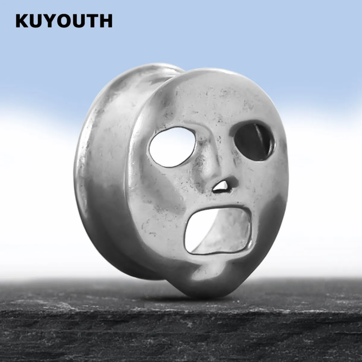 KUYOUTH Ear Expanders Plugs Copper Mask Earring Gauges Stretchers Piercing Body Jewelry 2PCS