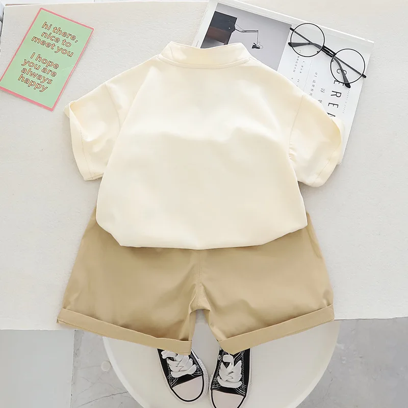 Boys Sets Summer Children Clothing Boys Chinese Style Tang Costumes Panda Print Cotton T-Shirt Shorts 2pcs Kids Casual Outfits