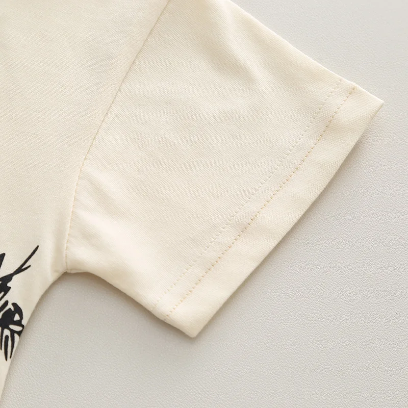 Boys Sets Summer Children Clothing Boys Chinese Style Tang Costumes Panda Print Cotton T-Shirt Shorts 2pcs Kids Casual Outfits