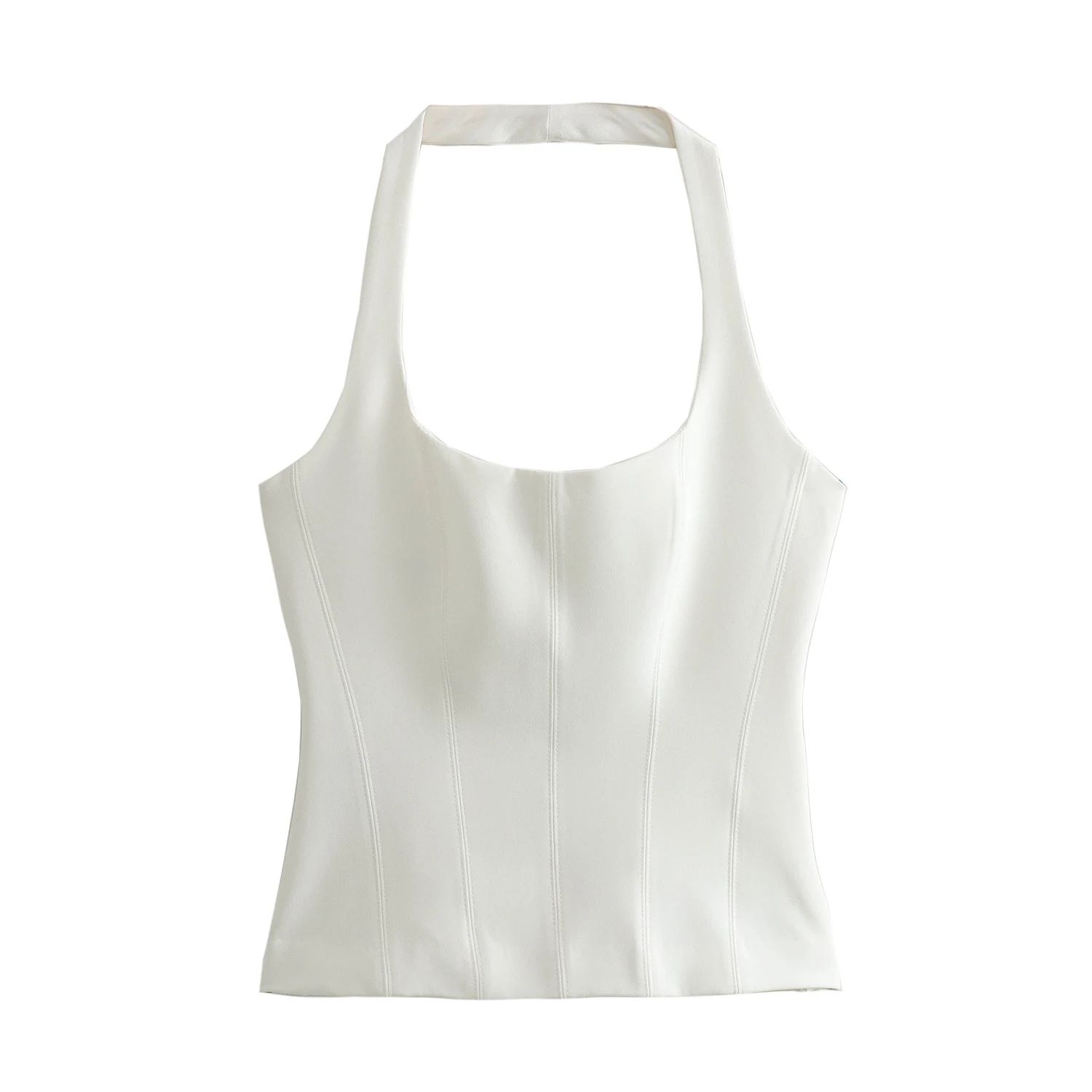 BSAY Women Fashion Summer White Halter Backless O-neck Comfortable Sling Crop Top Chic Female Sexy Streetwear Vest Mujer