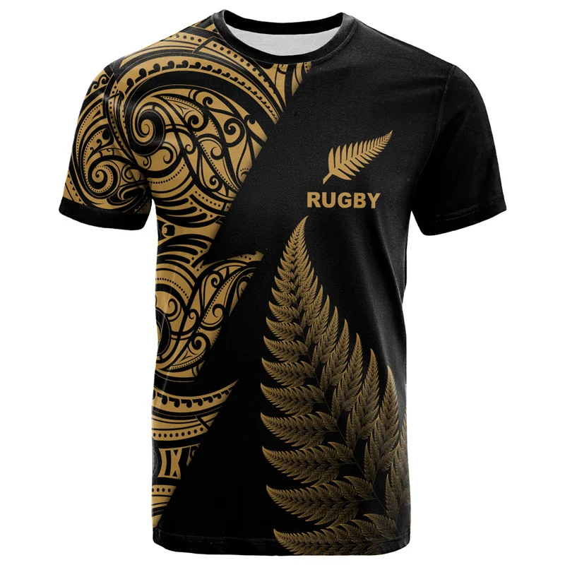 3d New Zealand Maori Rugby Ball Printing T Shirt Sports Fitness Quick Dry T-shirts For Men Fashion Hawaiian Gym Clothing Top