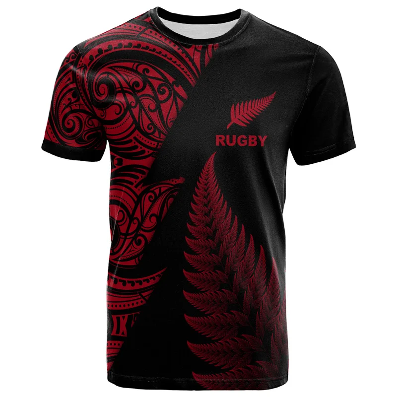 3d New Zealand Maori Rugby Ball Printing T Shirt Sports Fitness Quick Dry T-shirts For Men Fashion Hawaiian Gym Clothing Top