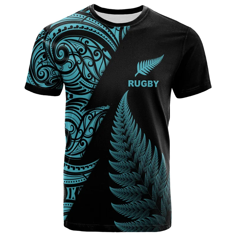 3d New Zealand Maori Rugby Ball Printing T Shirt Sports Fitness Quick Dry T-shirts For Men Fashion Hawaiian Gym Clothing Top