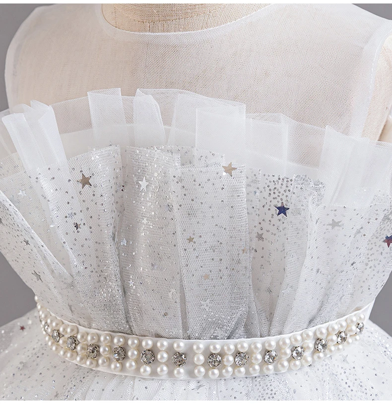 8318 Children's Dress Princess Dress Wedding Bridesmaid Wedding Dress Fluffy Dress Lace Trail Gown Children's Wear