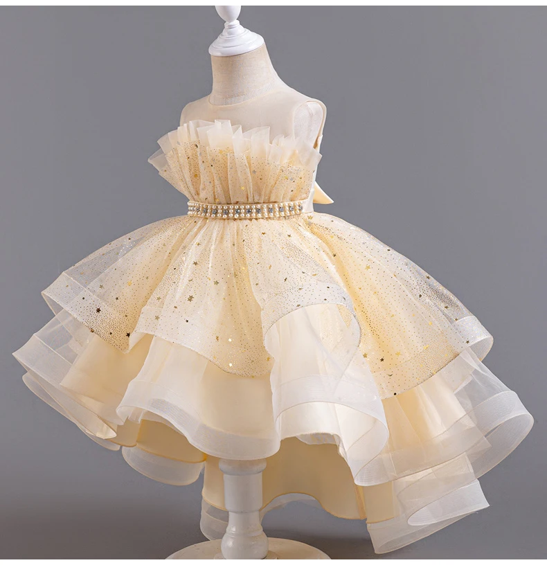 8318 Children's Dress Princess Dress Wedding Bridesmaid Wedding Dress Fluffy Dress Lace Trail Gown Children's Wear